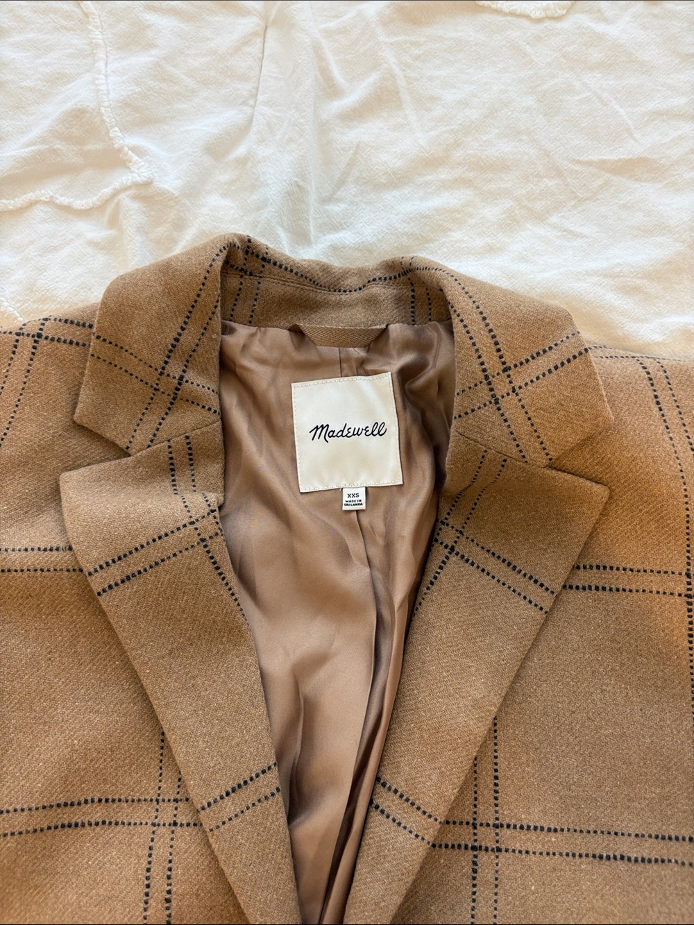 Madewell Camel Plaid Blazer Jacket - Picture 2 of 5
